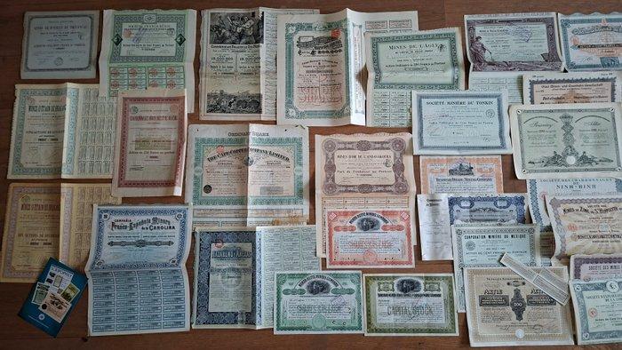 Document - 52 Originele historische mijnbouw aandelen,, Antiquités & Art, Antiquités | Jouets