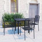 vidaXL Ensemble à manger de jardin 5 pcs noir verre et, Jardin & Terrasse, Verzenden, Neuf