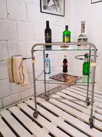 Trolley - Vintage medisch tafel, likeurkast. - Glas, Metaal, Antiek en Kunst