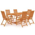 vidaXL Ensemble à manger de jardin 7 pcs Bois de teck, Jardin & Terrasse, Verzenden, Neuf