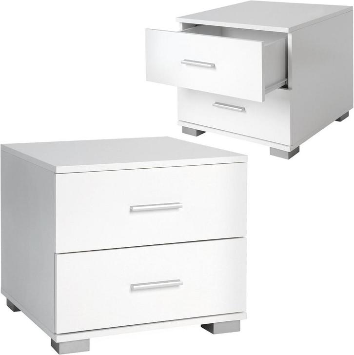 MIADOMODO® Nachtkastje - set van 2, 40x40x35cm, MDF, 2 laden, Huis en Inrichting, Overige Huis en Inrichting, Verzenden