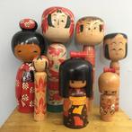 7 kokeshi-poppen, Japanse poppen (creatief en traditioneel)