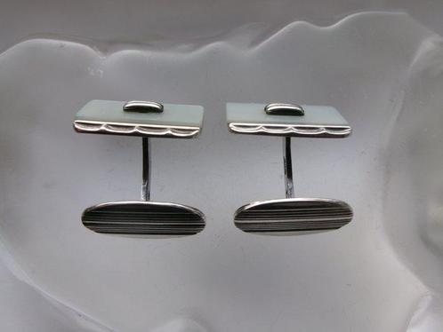 Zilver, Moernehout - Manchetknopen - Art Deco, Antiek en Kunst, Kunst | Designobjecten