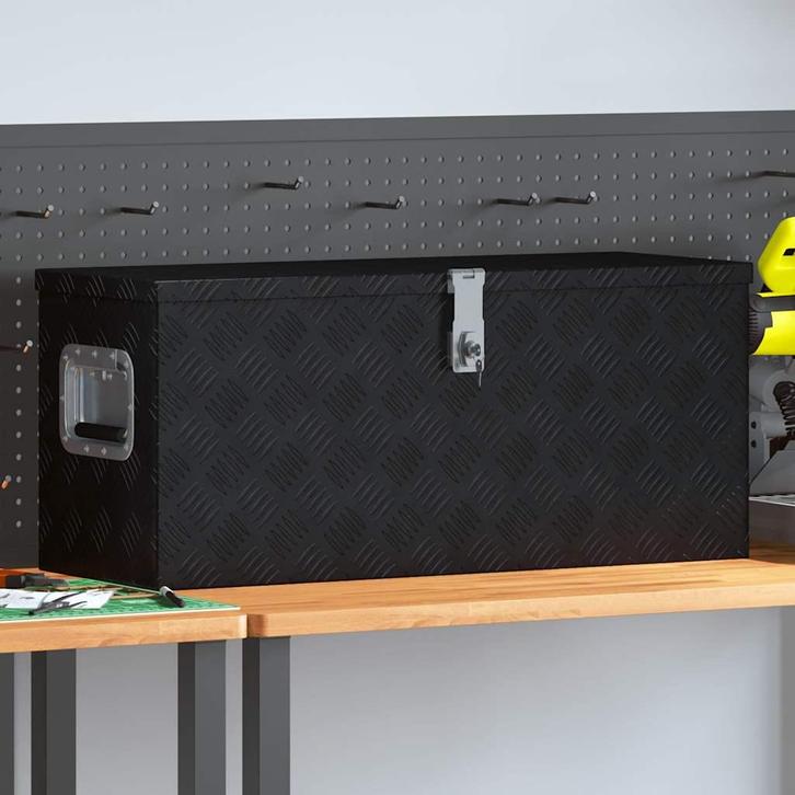 vidaXL Aluminium kist 80x30x35 cm zwart, Doe-het-zelf en Bouw, Gereedschapskisten, Nieuw, Verzenden