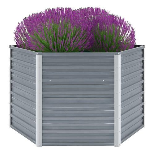 vidaXL Plantenbak verhoogd 129x129x77 cm gegalvaniseerd, Tuin en Terras, Bloempotten, Nieuw, Verzenden