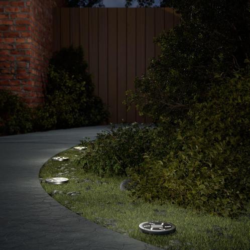vidaXL Grondlampen 12 st solar met grondpennen warmwit, Tuin en Terras, Buitenverlichting, Nieuw, Verzenden