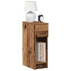 vidaXL Nachtkastjes 2 st met lade 20x36x60 cm oud, Huis en Inrichting, Slaapkamer | Nachtkastjes, Verzenden, Nieuw