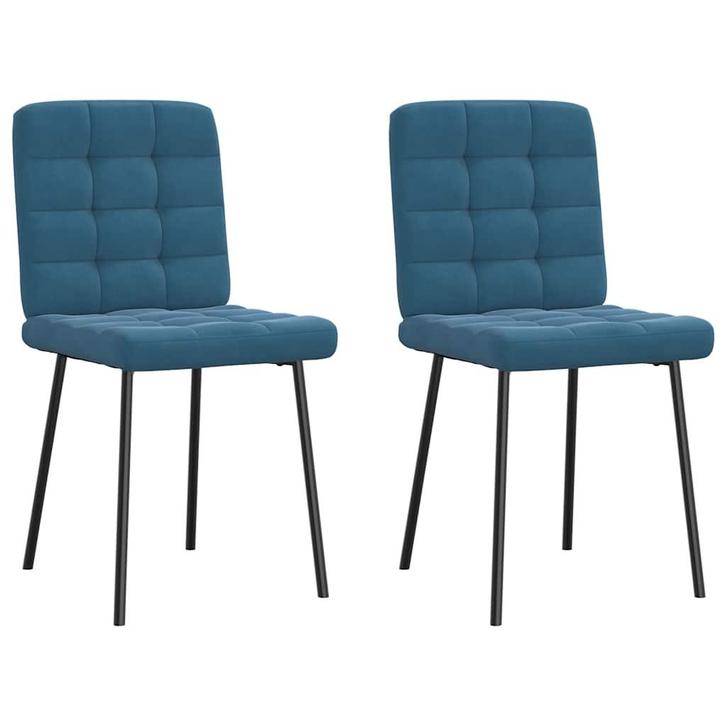 vidaXL Eetkamerstoelen 2 st fluweel blauw, Huis en Inrichting, Stoelen, Nieuw, Verzenden