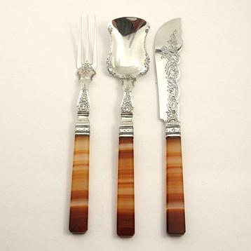 3-Delig Antiek (1869) gember/confiture couvert met stelen