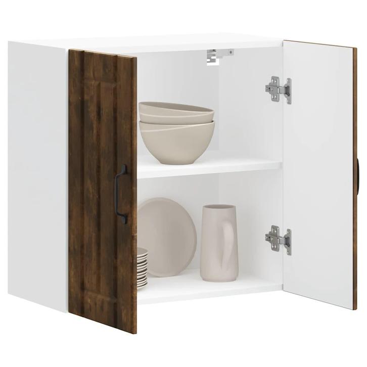 vidaXL Keukenbovenkast Lucca bewerkt hout gerookt, Huis en Inrichting, Kasten | Overige, Nieuw, Verzenden