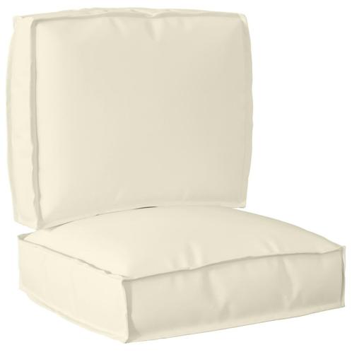 vidaXL 2-delige Palletkussen Set Crème Oxford Stof, Huis en Inrichting, Woonaccessoires | Kussens, Nieuw, Verzenden