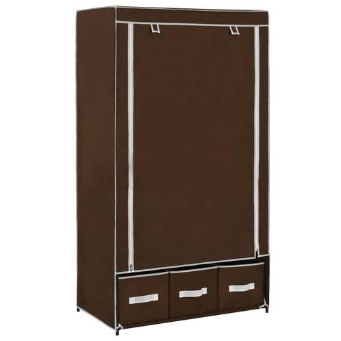 vidaXL Garde-robe Marron 87x49x159 cm Tissu, Maison & Meubles, Armoires | Penderies & Garde-robes, Neuf, Envoi