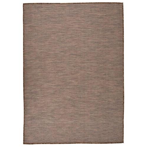 vidaXL Buitenkleed platgeweven 140x200 cm bruin, Huis en Inrichting, Stoffering | Tapijten en Vloerkleden, Nieuw, Verzenden