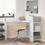 vidaXL Hoekbureau met Opbergruimte Wit 140x113,5x75 cm, Huis en Inrichting, Bureaus, Verzenden, Nieuw
