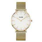 Cluse Boho Chic Mesh White, Gold Colour (Horloges), Handtassen en Accessoires, Nieuw, Verzenden