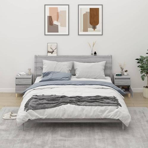 vidaXL Nachtkastjes 2 st 40x35x50 cm grijs sonoma, Huis en Inrichting, Kasten | Overige, Nieuw, Verzenden