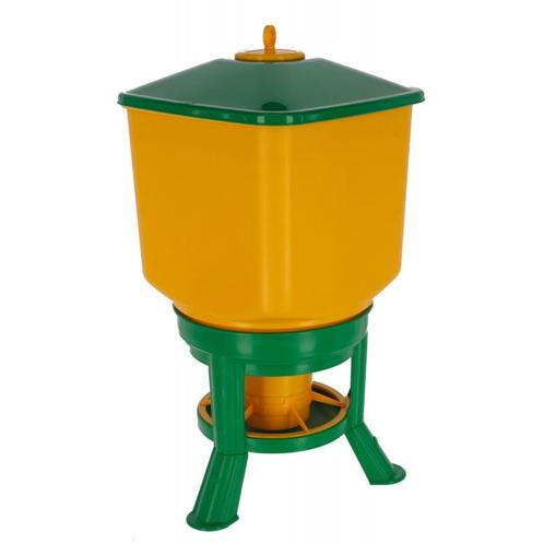 Nourrisseur automatique avec pieds d’appui 50l jaune /vert -, Dieren en Toebehoren, Pluimvee | Toebehoren