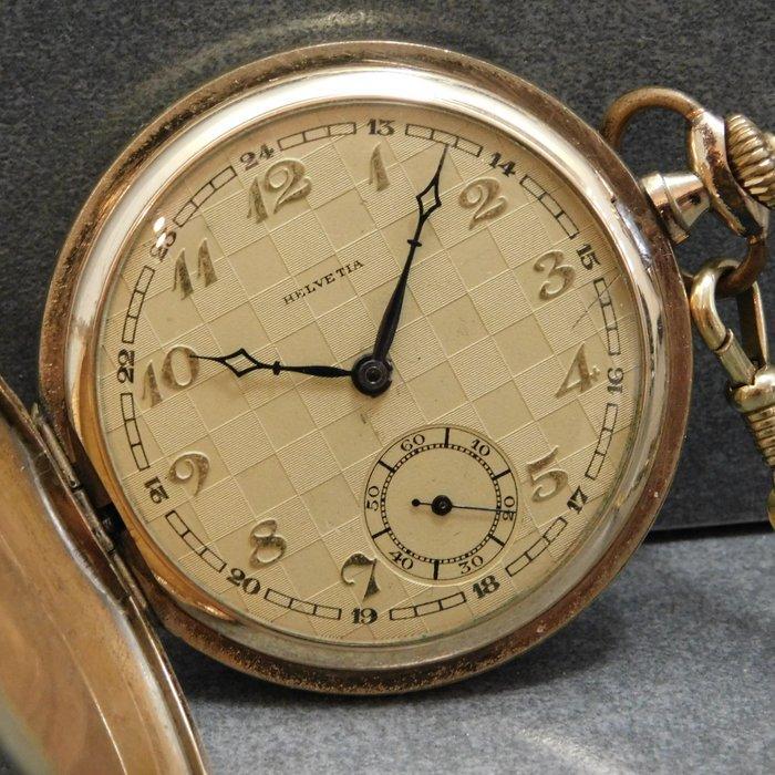 Helvetia - pocket watch with chai - 1900-1949, Handtassen en Accessoires, Horloges | Heren