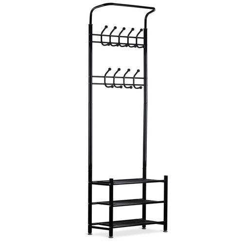 Moderne zwarte kapstok met schoenenrek - Stijlvolle garde..., Huis en Inrichting, Kasten | Kleerkasten, Nieuw, Ophalen of Verzenden