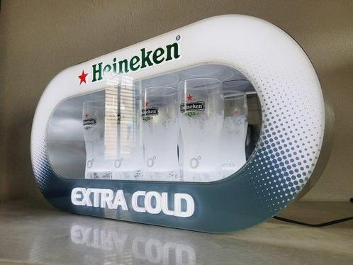 Heineken Bier, Extra Cold, Lichtreclame - Reclamebord - LED, Antiek en Kunst, Antiek | Wandborden en Tegels