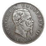 Italie, Royaume Vittorio Emanuele II. 5 Lire 1865 Torino, Postzegels en Munten