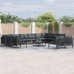 vidaXL Tuinbank Set Antraciet Staal, Tuin en Terras, Verzenden, Nieuw