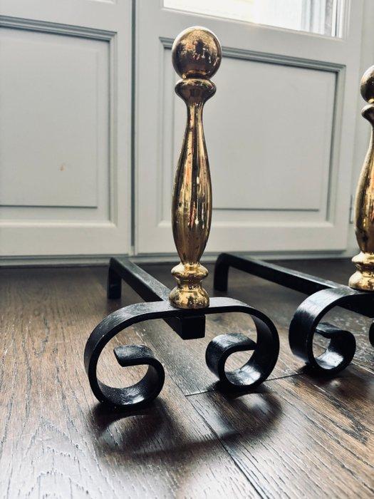 Vuurbok - Messing, Smeedijzer, Antiquités & Art, Curiosités & Brocante