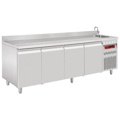 Geventileerde koeltafel "muraal", 4 deuren GN 1/1, 550 Lit., Zakelijke goederen, Horeca | Keukenapparatuur, Koelen en Vriezen