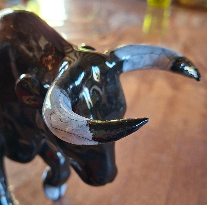 Faience de Montpellier - Paul Artus - Sculpture, Taureau, Antiek en Kunst, Antiek | Glaswerk en Kristal