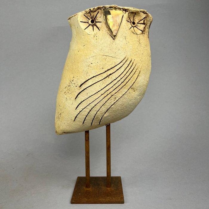 Ewa Budzowska - big -OWL- decorated by 24 carat gold, Antiquités & Art, Art | Objets design