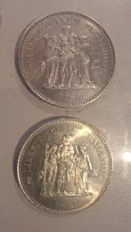 Frankrijk. 50 Francs 1974/1979 Hercule (lot de 2 monnaies en