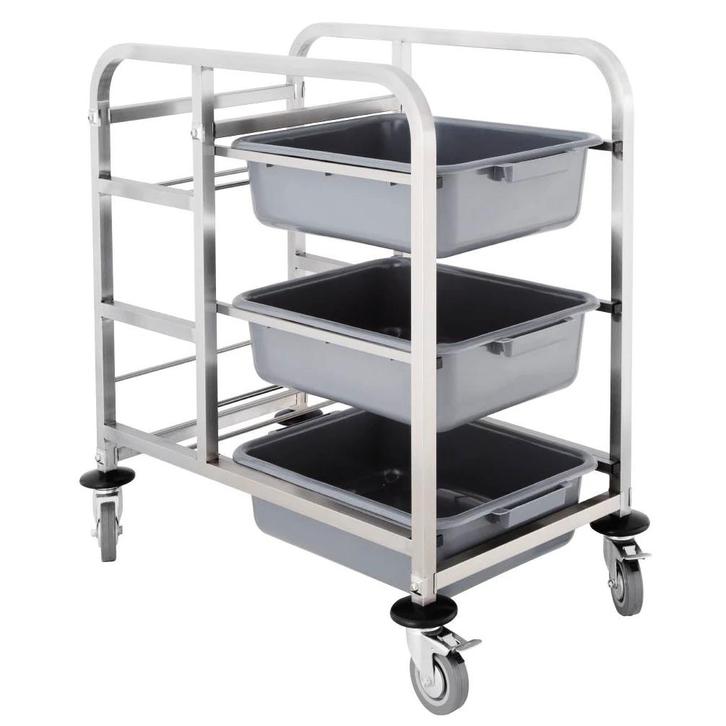 Afruimwagen | RVS | 3 Niveaus (Afruimbakken) + 2 Niveaus, Zakelijke goederen, Horeca | Keukenapparatuur, Nieuw in verpakking, Verzenden