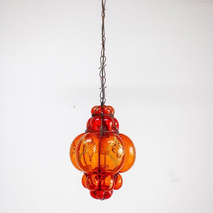 Plafondlamp - Glas - Hanglamp van geblazen glas, ingekaderd, Antiquités & Art, Curiosités & Brocante