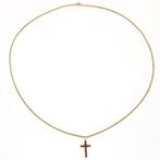 Ketting met hanger - 14 karaat Geel goud - Granaat, Handtassen en Accessoires, Antieke sieraden