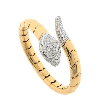 18 Krt. Bicolor gouden Serpentine klemarmband; Ca. 3,48... beschikbaar voor biedingen