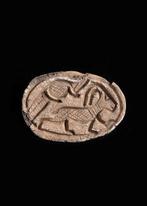Oude Egypte, Nieuwe rijk Speksteen Scarabee met krokodil en, Antiek en Kunst