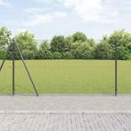 vidaXL Hek met Palen Grijs 1.2 x 50 m Staal, Tuin en Terras, Tuinhekken en Hekwerk, Verzenden, Nieuw