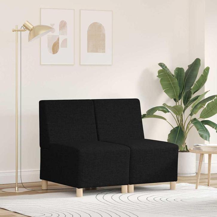 vidaXL Modulaire Sofa Eenheid Armless 2 pcs Zwart 55 x 74 x, Huis en Inrichting, Zetels | Zetels, Nieuw, Verzenden