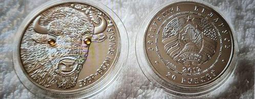 Wit-Rusland. 20 Rubles Bison Bonasus in Proof with two, Postzegels en Munten, Munten | Europa | Niet-Euromunten