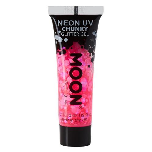 Moon Glow Neon UV Chunky Glitter Gel Hot Pink 12ml, Hobby & Loisirs créatifs, Articles de fête, Envoi