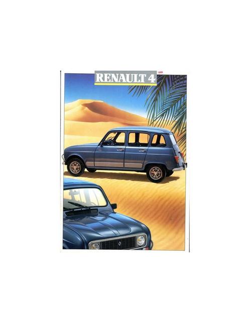 1988 RENAULT 4 BROCHURE FRANS, Livres, Autos | Brochures & Magazines