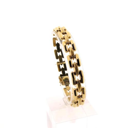 Gouden panter schakel armband | 19,5 cm (vintage) (vintage), Handtassen en Accessoires, Armbanden, Overige kleuren, Gebruikt, Goud