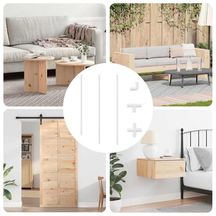 vidaXL PVC Pijp 2 pcs Wit 12,2 x 1,8 x 500 mm PP, PE, Doe-het-zelf en Bouw, Hang- en Sluitwerk, Nieuw, Verzenden