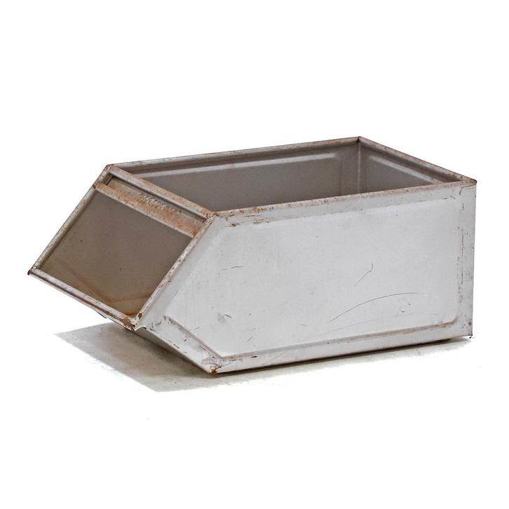 Gebruikte Magazijnbak staal stapelbaar met grijpopening, Zakelijke goederen, Kantoor en Winkelinrichting | Magazijn, Stelling en Opslag