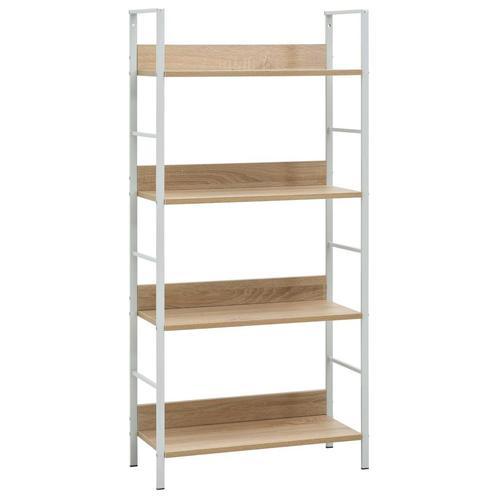 vidaXL Boekenkast 4 schappen 60x27,6x124,5 cm bewerkt hout, Huis en Inrichting, Kasten | Boekenkasten, Nieuw, Verzenden