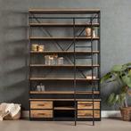 Boekenkast Mangohout Marvin 160x245 cm, 150 tot 200 cm, Nieuw, Industriële meubels, Overige houtsoorten