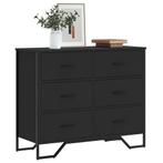 vidaXL Ladekast 91x35,5x74,5 cm bewerkt hout zwart, Verzenden, Nieuw
