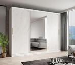 Kledingkast marmer wit 250x62x200 schuifdeuren met spiegel, Verzenden, Nieuw