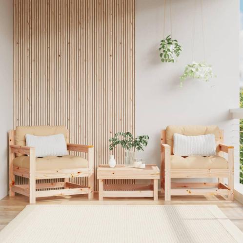 vidaXL Chaises de jardin avec coussins lot de 2 bois de, Jardin & Terrasse, Ensembles de jardin, Neuf, Envoi