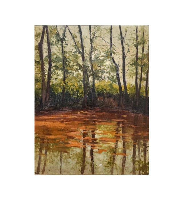 José Coll Sotomayor (1940–2007) - Autumn reflections in the, Antiek en Kunst, Kunst | Schilderijen | Klassiek